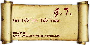 Gellért Tünde névjegykártya